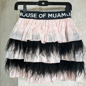 House of Mua Mua Tulle and Feather Skirt Size Small